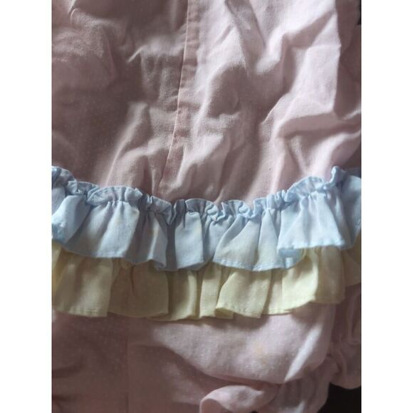 Vintage Baby Cream Polyester Baby Girl's Romper One Piece Outfit Ruffles 6-9 MOS - Picture 4 of 16